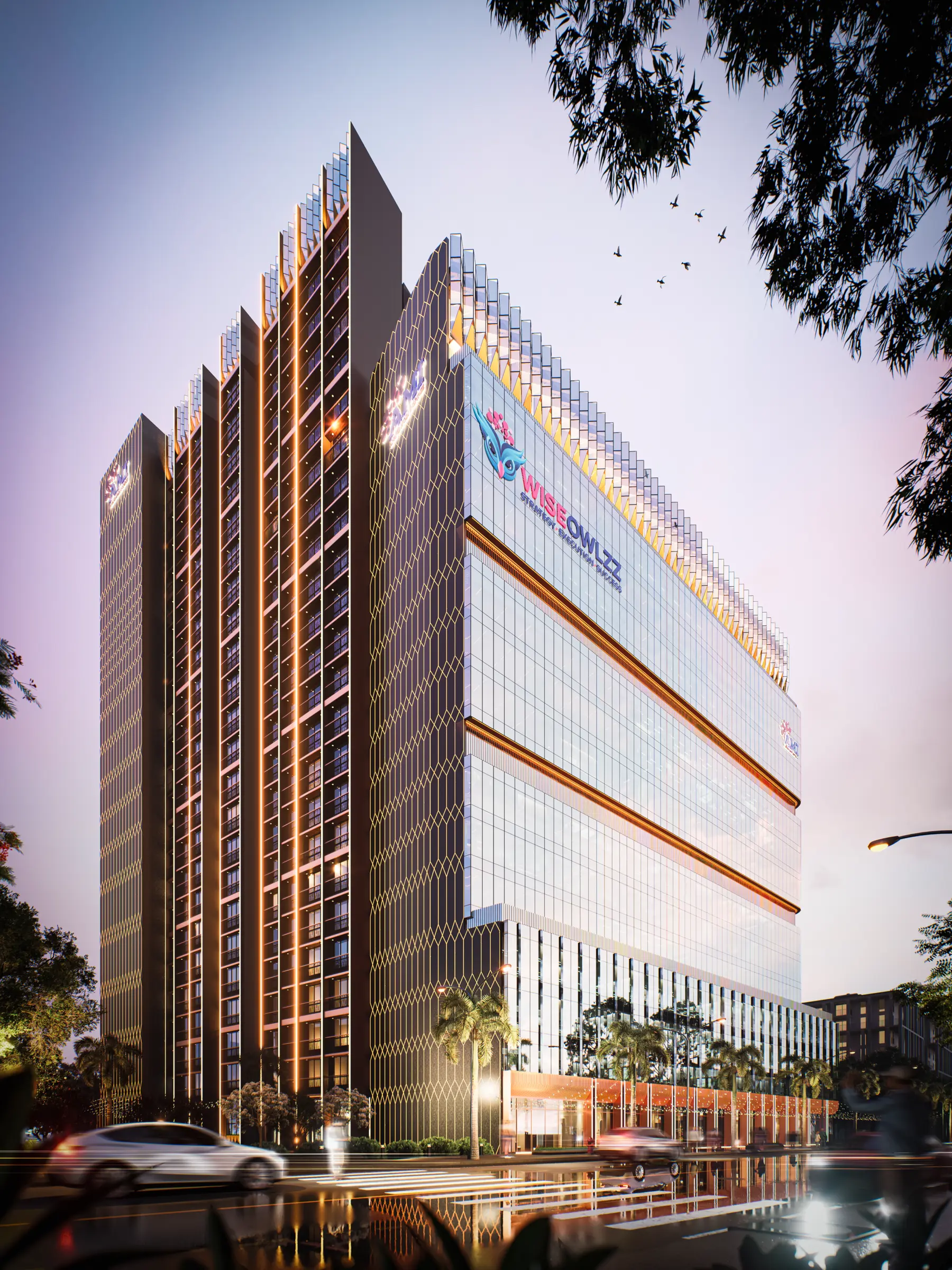Corner elevation supplied for AMI Obsidian.