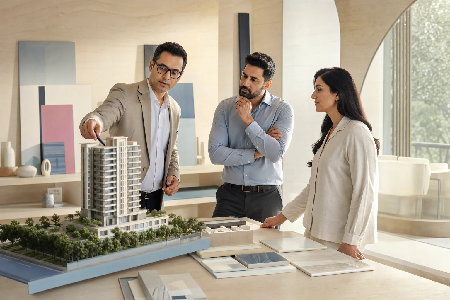 Architectural presentation representing real-estate brand positioning and client communication